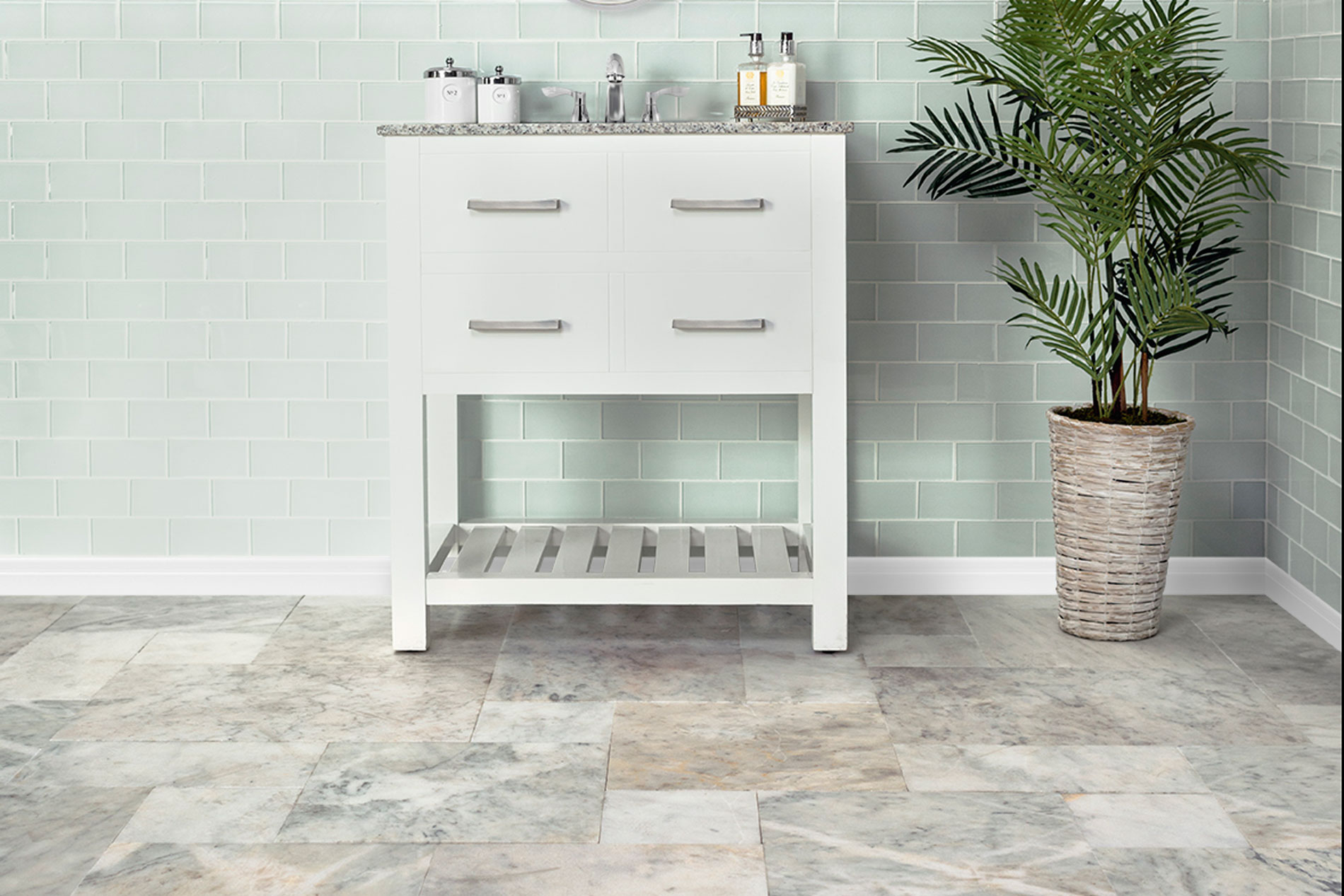 Hamptons 3" x 6" Wall Tile in White Linen