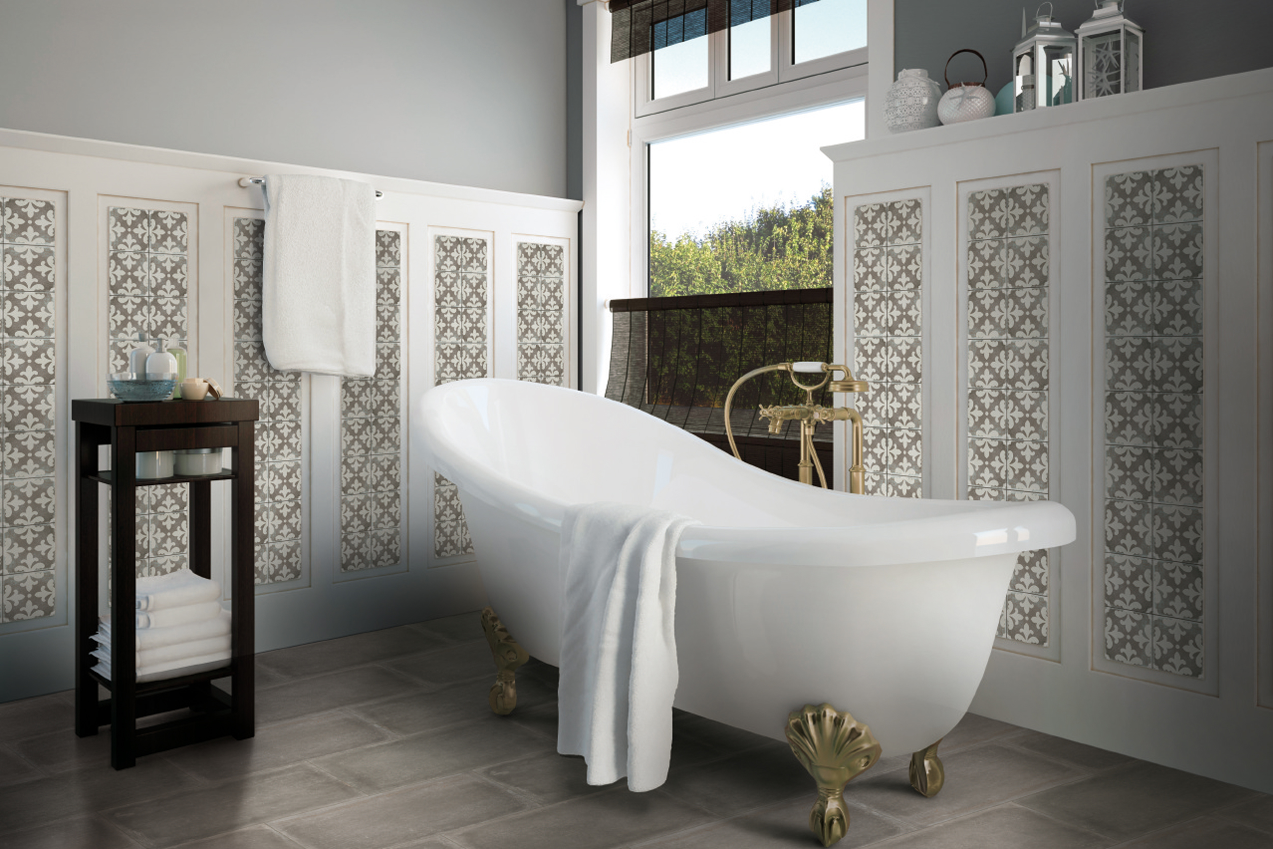 Palazzo 12" x 24" Floor & Wall Tile in Vintage Grey