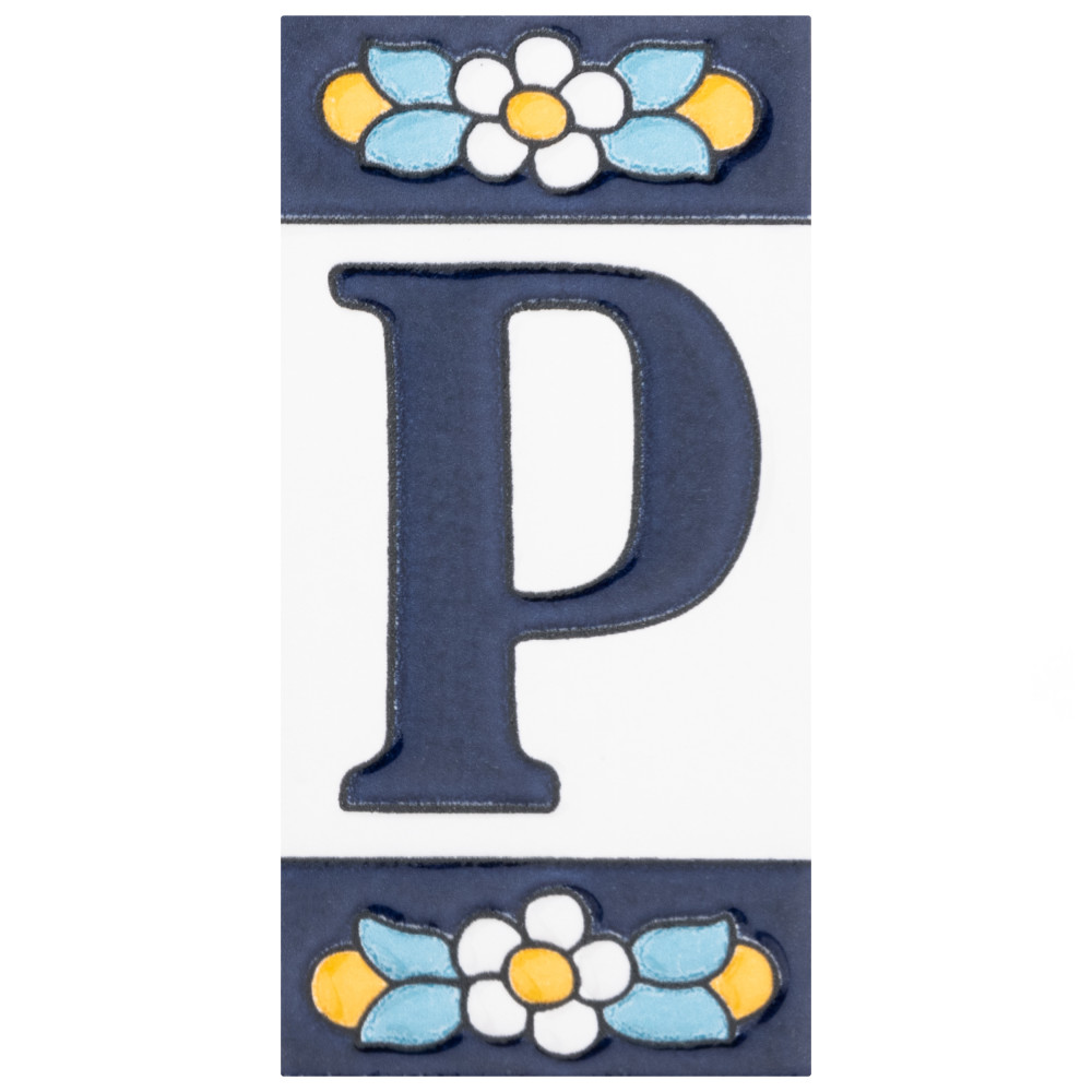 Sevillano Flora Address Letters O 2-1/8 in. x 4-3/8 in. Ceramic Wall Tile