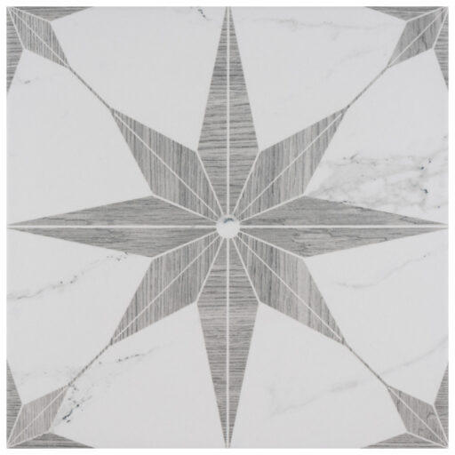 Llama Stella Loire Silver Smoke 9-3/4 in. x 9-3/4 in. Porcelain Floor and Wall Tile
