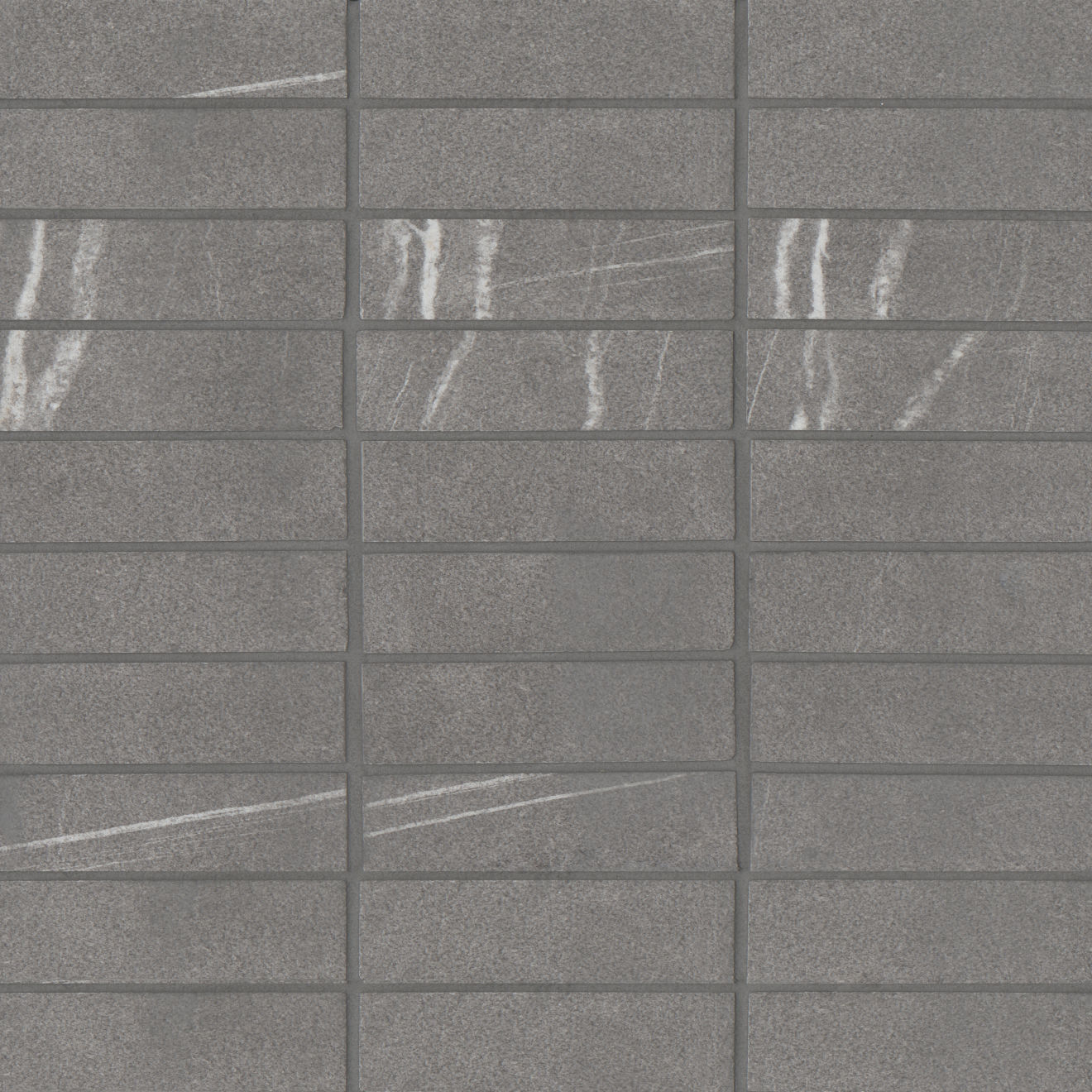 Nomade 1"x4" Matte Porcelain Straight Set Mosaic Tile in Argent