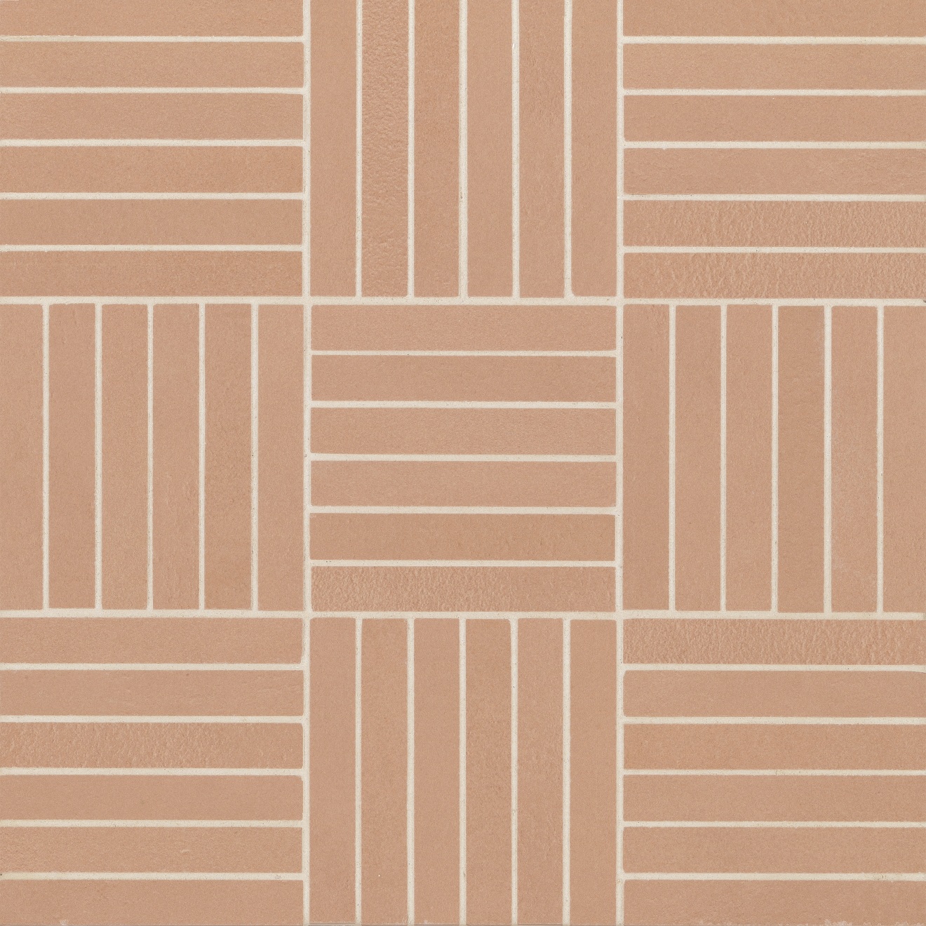 Sahara .5" x 4" Matte Crosshatch Porcelain Mosaic Tile in Cotto