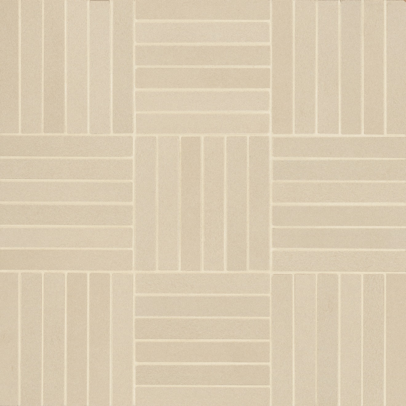 Sahara .5" x 4" Matte Crosshatch Porcelain Mosaic Tile in Ecru