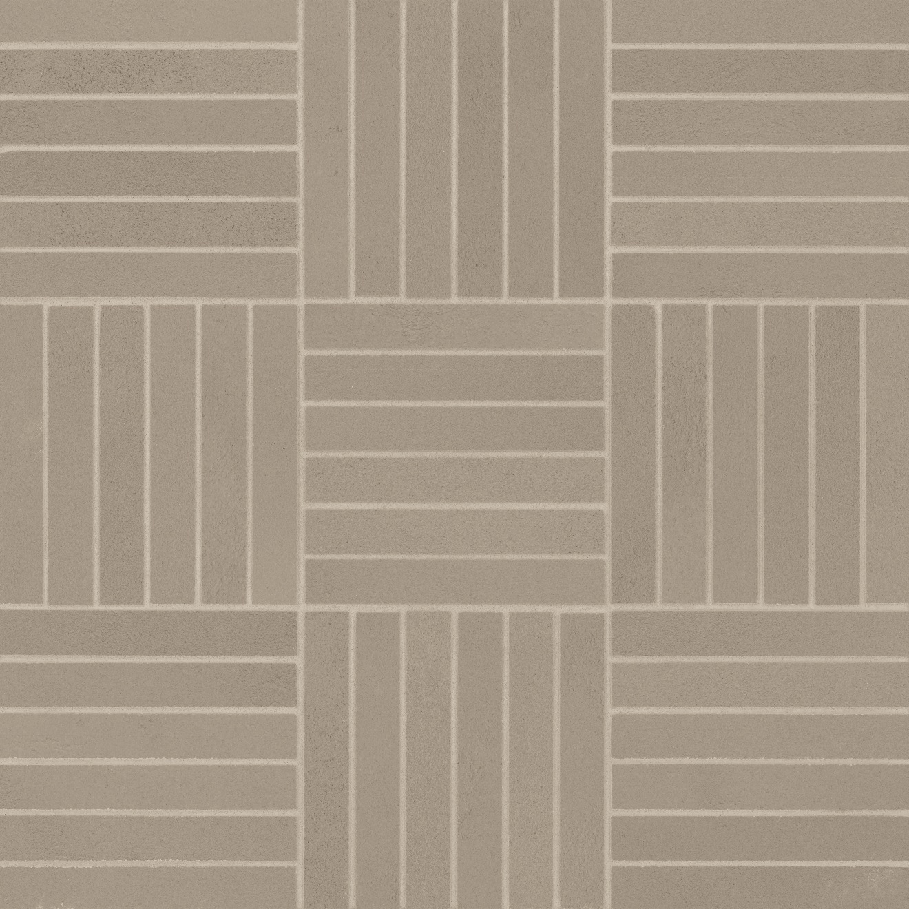 Sahara .5" x 4" Matte Crosshatch Porcelain Mosaic Tile in Taupe