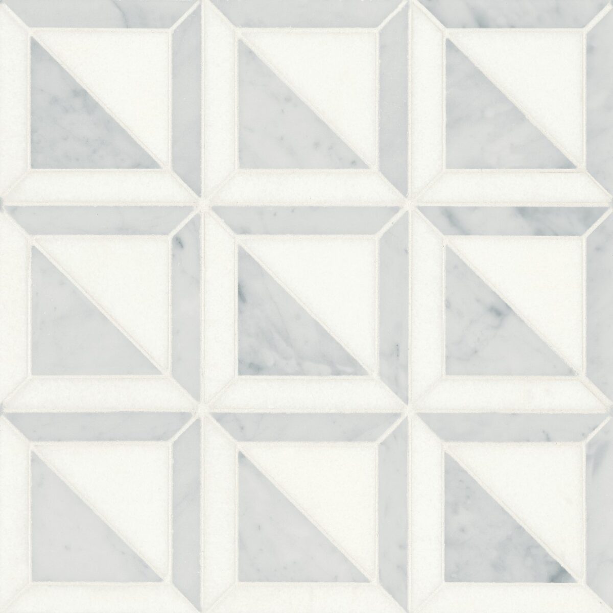 Matisse White Carrara & Thassos Mosaic 3 Blend Honed