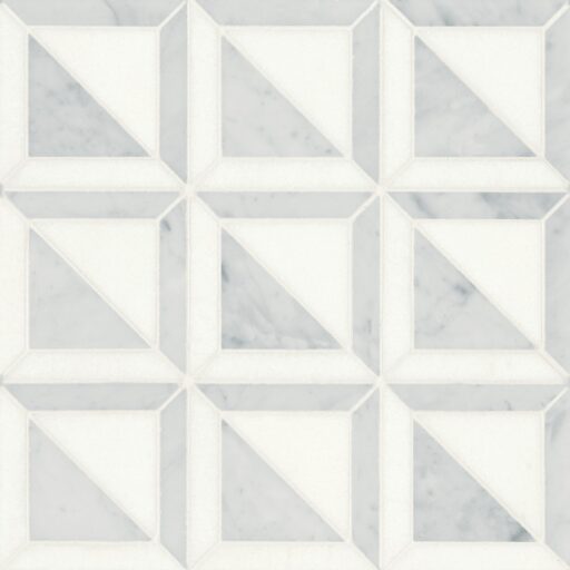 Matisse White Carrara & Thassos Mosaic 3 Blend Honed