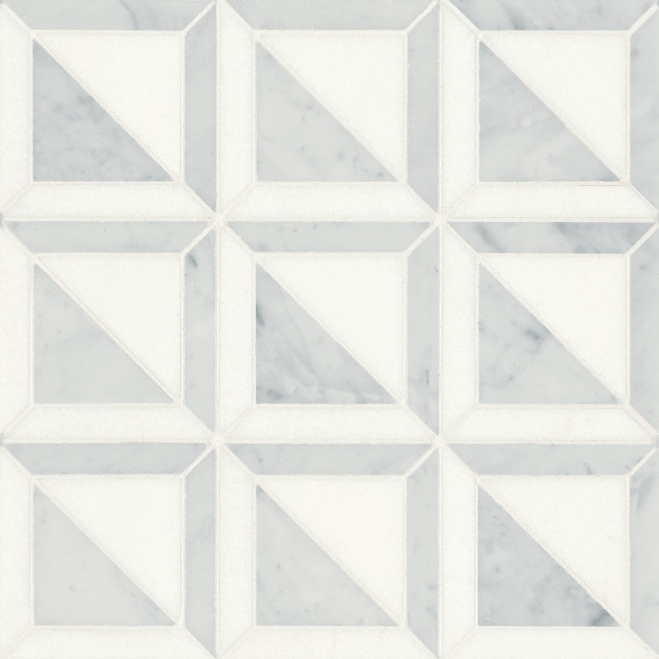 Matisse White Carrara & Thassos Mosaic 3 Blend Honed
