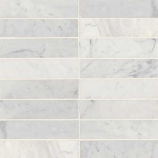 Monet White Carrara 2" x 8" Floor & Wall Tile Honed