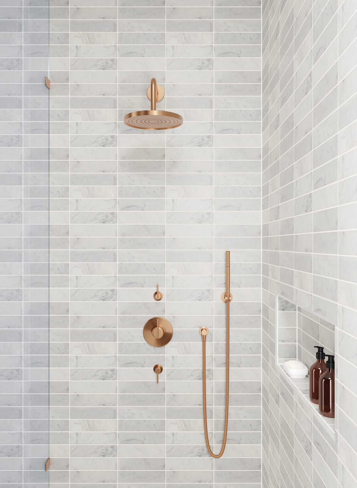 Monet White Carrara 2" x 8" Floor & Wall Tile Honed - Image 3