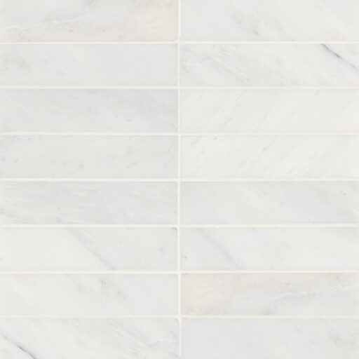 Monet Oriental White 2" x 8" Floor & Wall Tile Honed