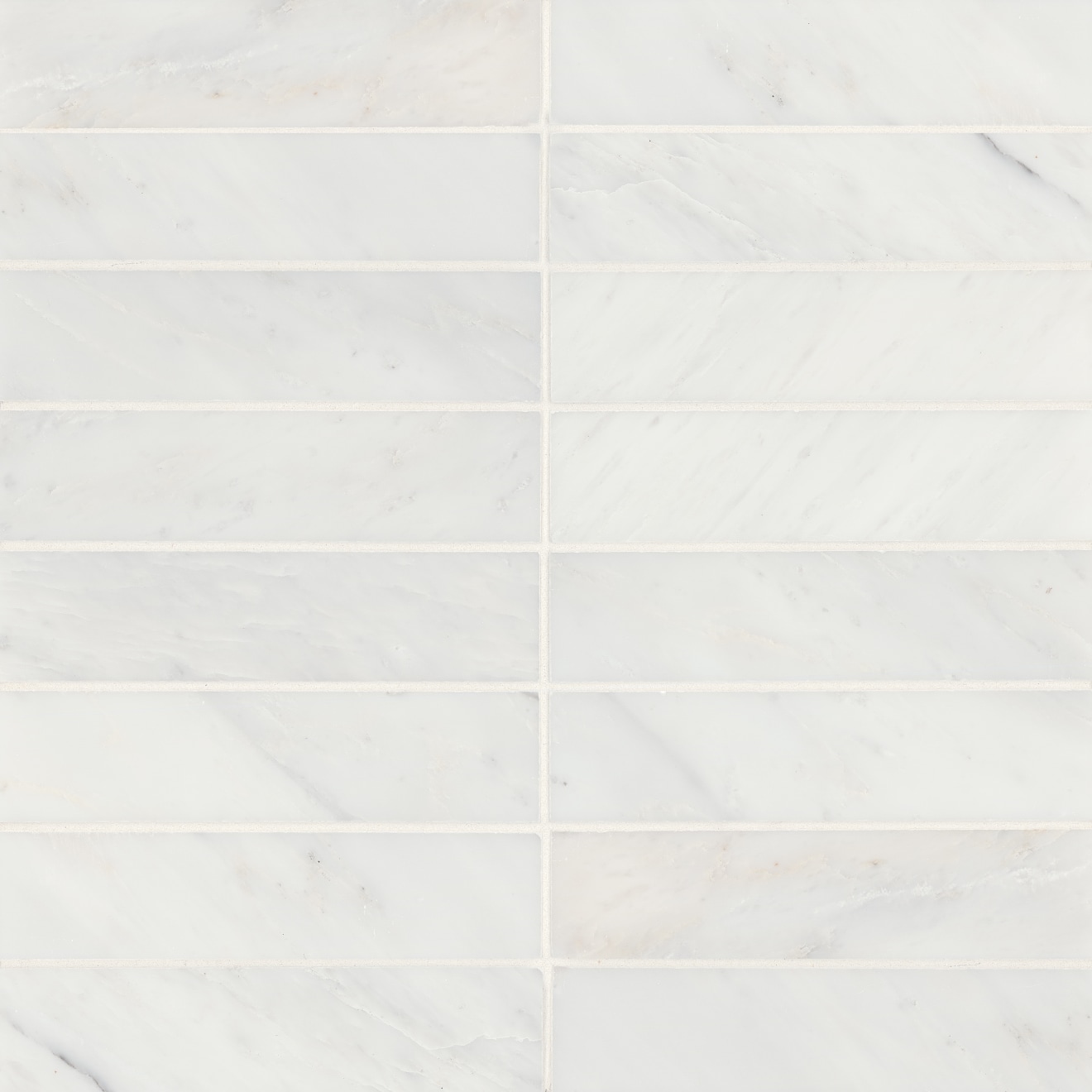 Monet Oriental White 2" x 8" Floor & Wall Tile Honed