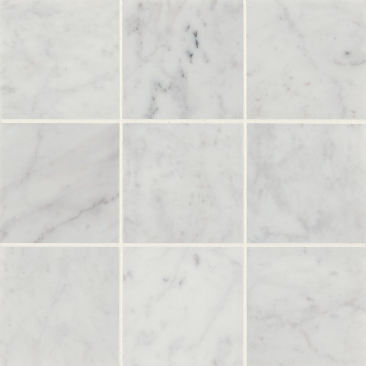 Monet White Carrara 4" x 4" Floor & Wall Tile Honed