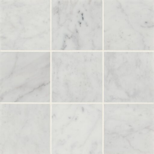 Monet White Carrara 4" x 4" Floor & Wall Tile Honed