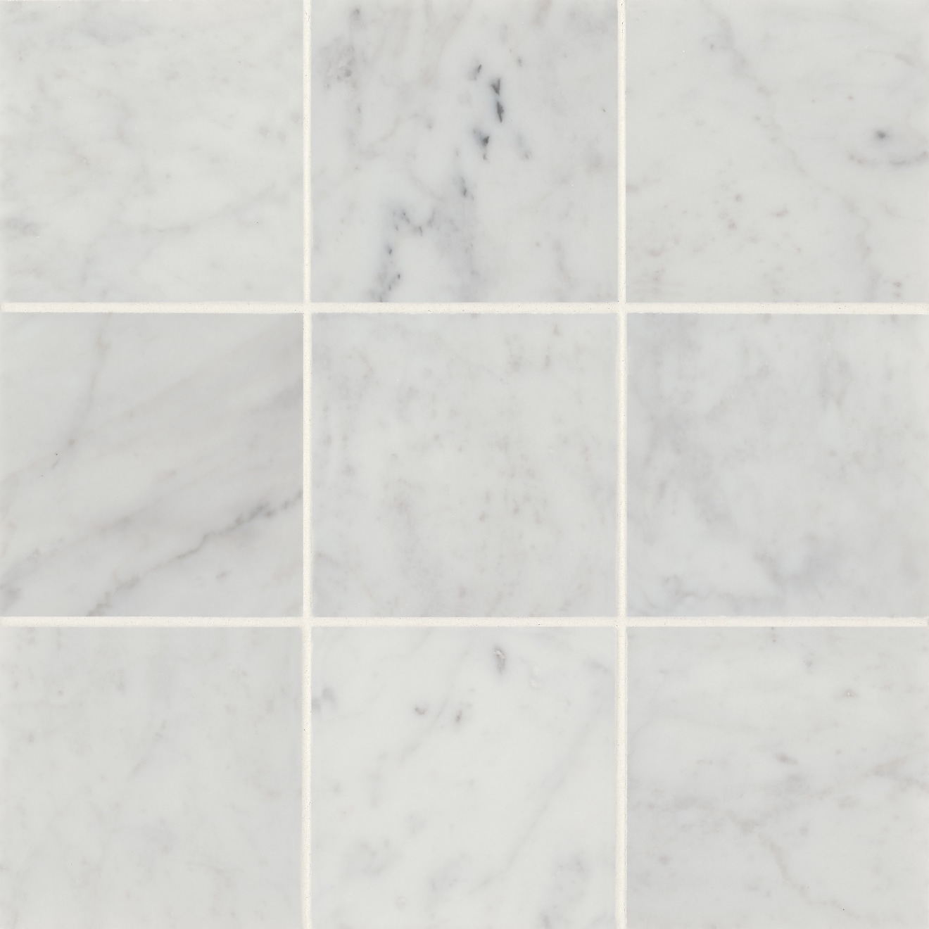 Monet White Carrara 4" x 4" Floor & Wall Tile Honed