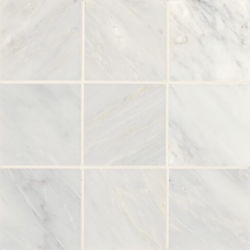 Monet Oriental White 4" x 4" Floor & Wall Tile Honed