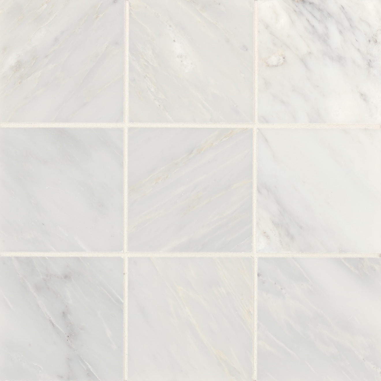 Monet Oriental White 4" x 4" Floor & Wall Tile Honed