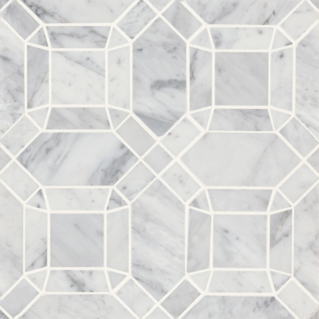 Monet White Carrara Mosaic 1 Honed