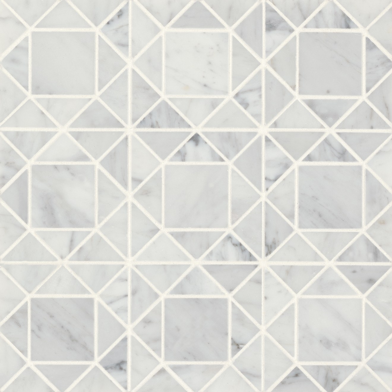 Monet White Carrara Mosaic 2 Honed