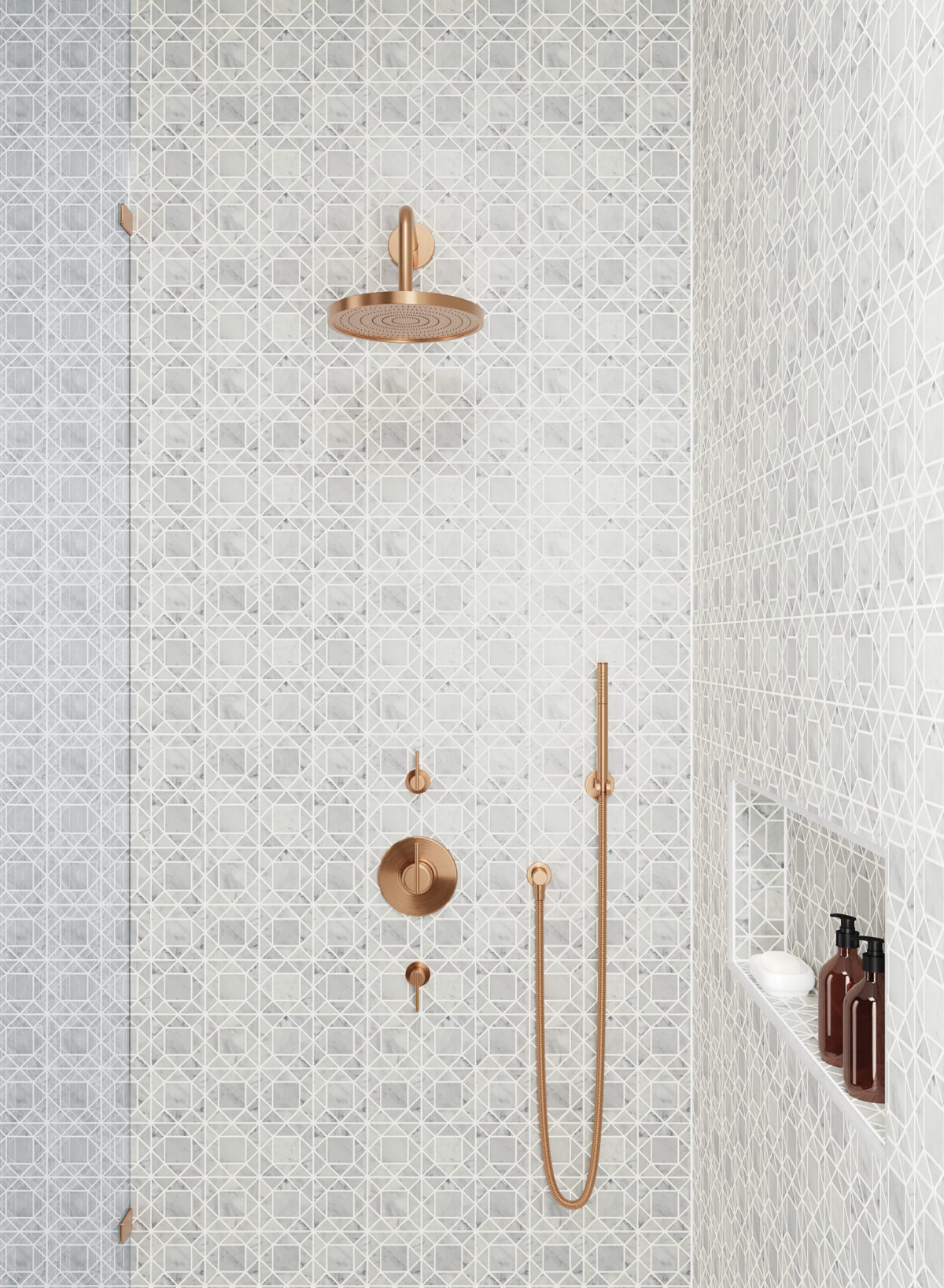 Monet White Carrara Mosaic 2 Honed - Image 3