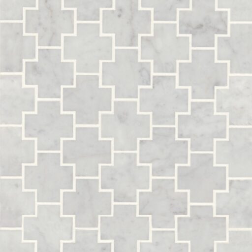 Monet White Carrara Mosaic 4 Honed