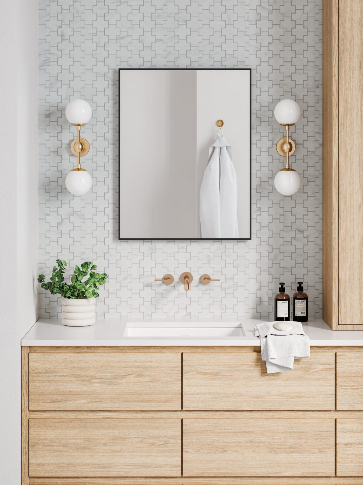 Monet White Carrara Mosaic 4 Honed - Image 2