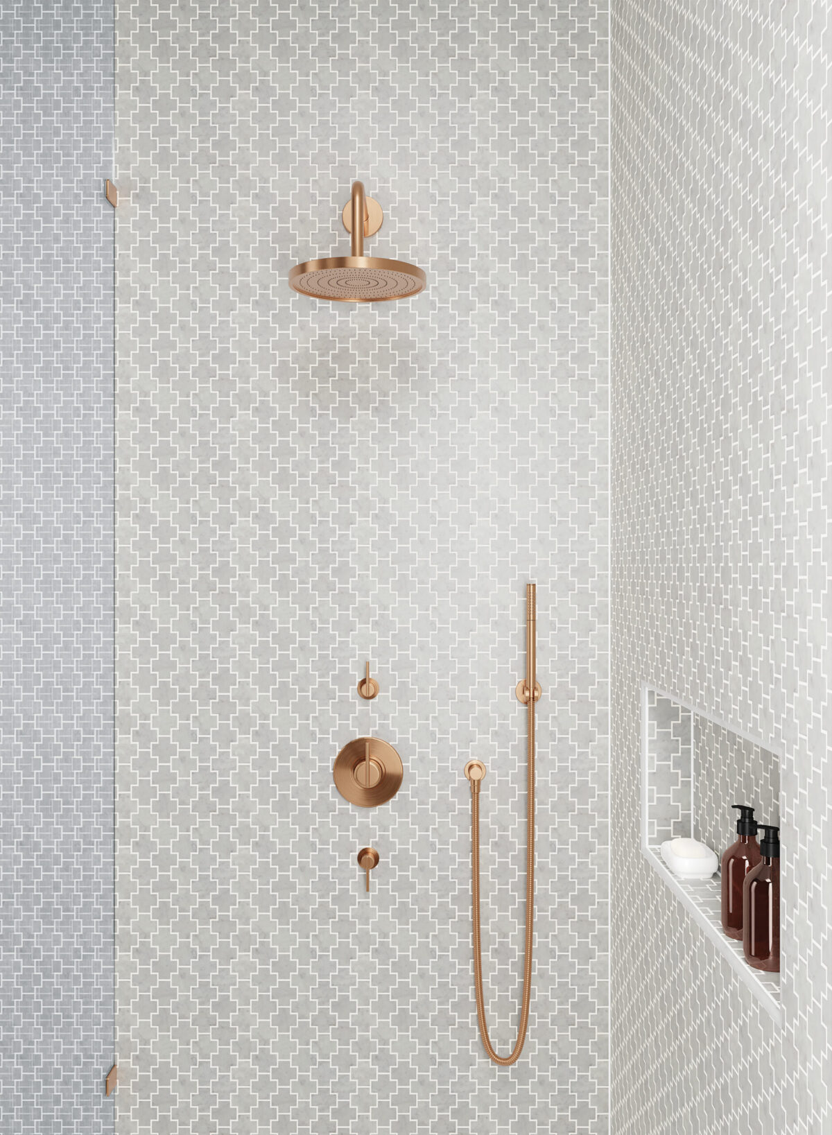 Monet White Carrara Mosaic 4 Honed - Image 3