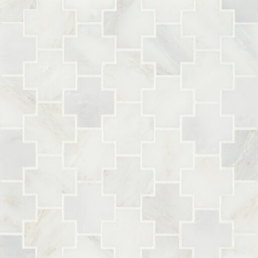 Monet Oriental White Mosaic 4 Honed