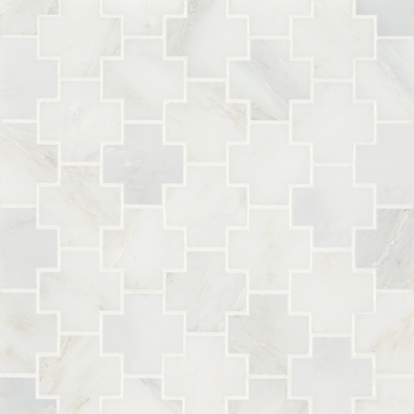 Monet Oriental White Mosaic 4 Honed