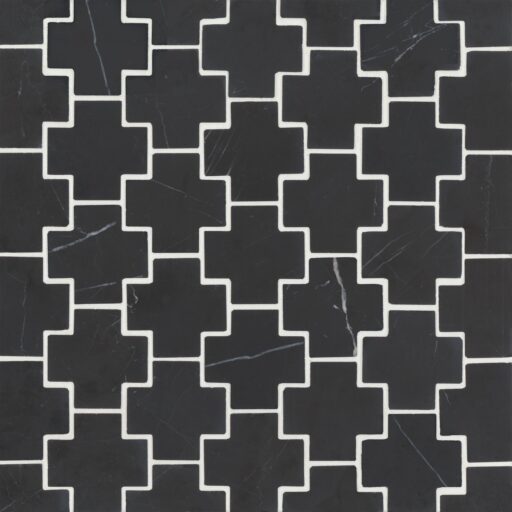 Monet Nero Marquina Mosaic 4 Honed