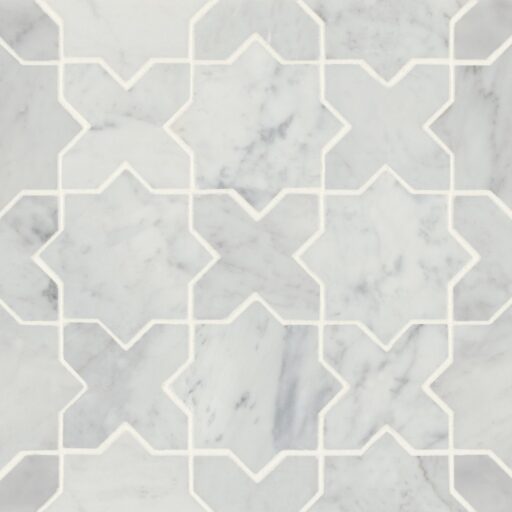 Monet White Carrara Mosaic 6 Honed