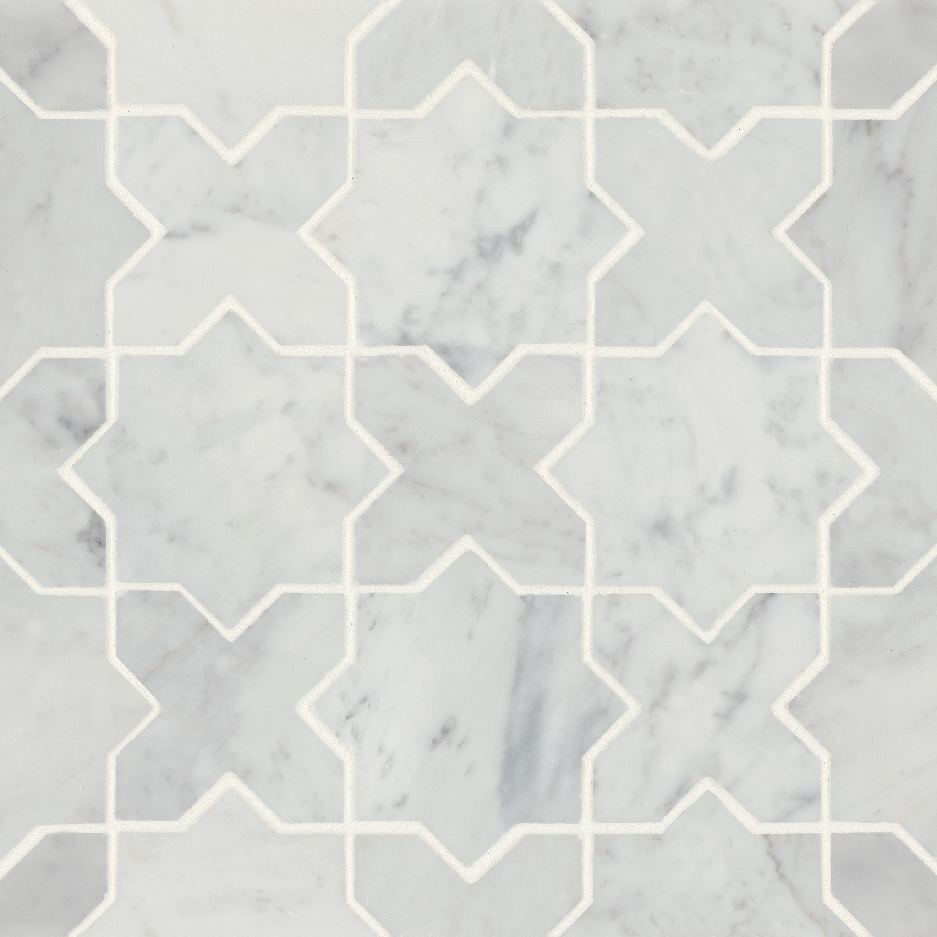 Monet White Carrara Mosaic 6 Honed