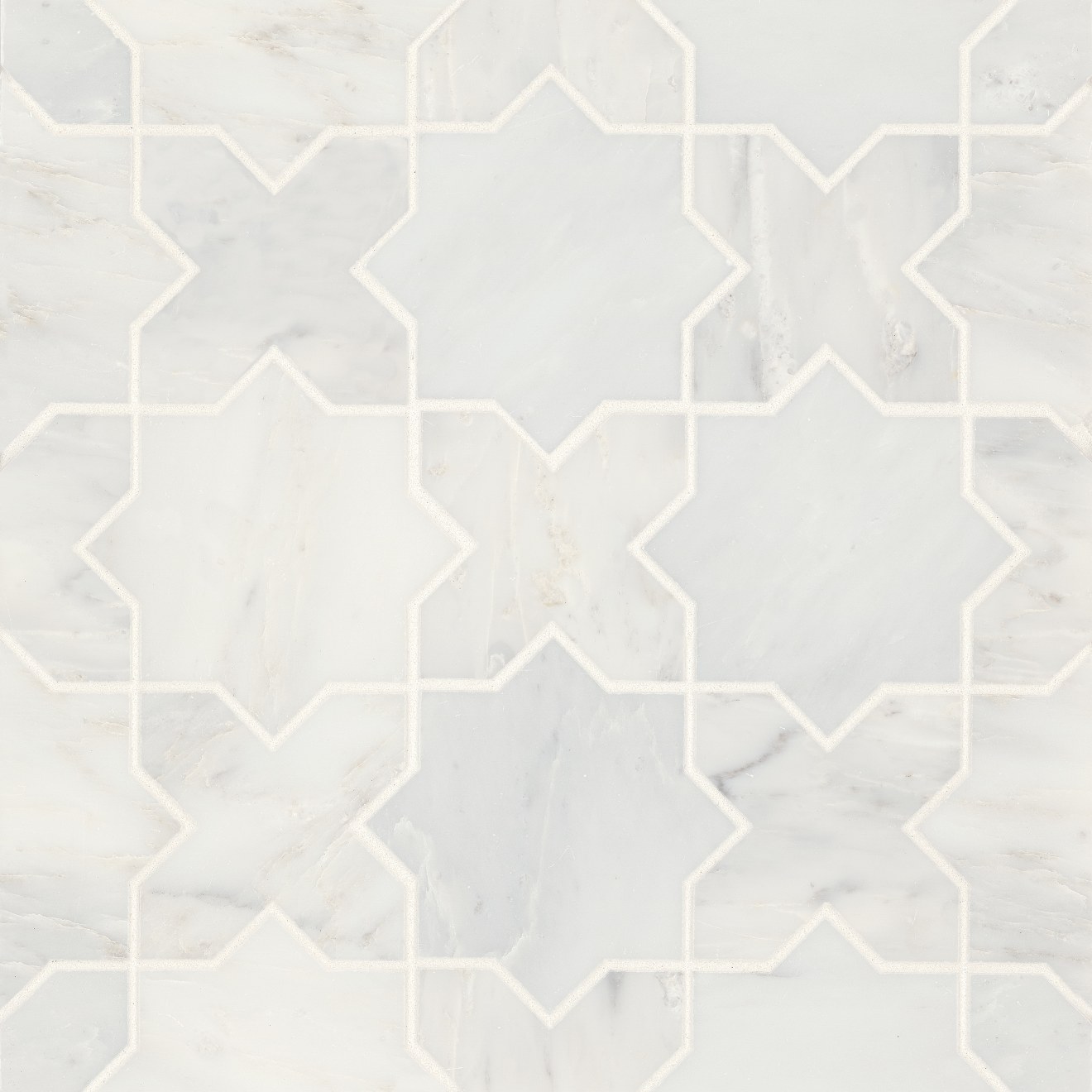Monet Oriental White Mosaic 6 Honed