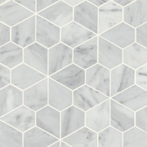 Monet White Carrara Mosaic 9 Honed