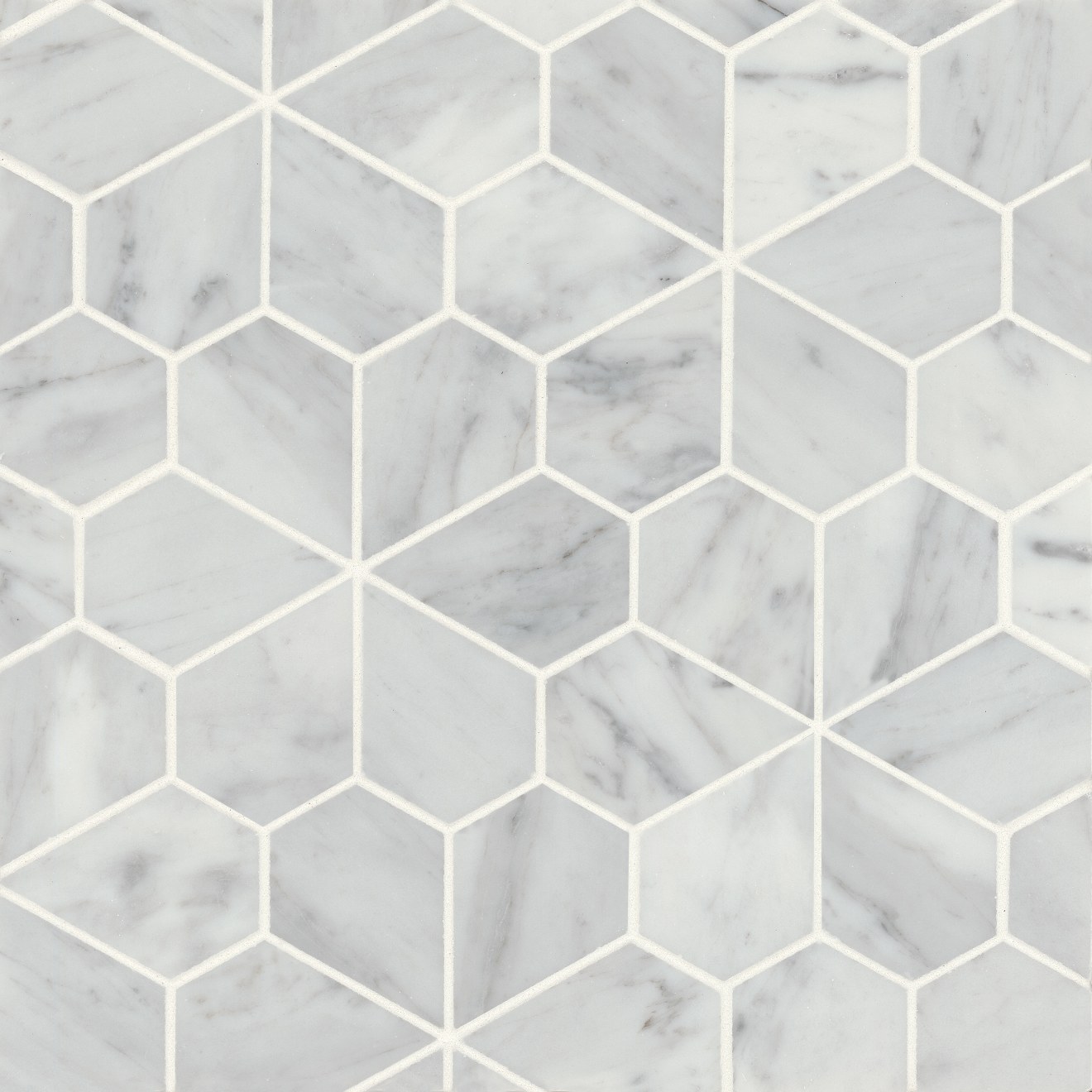 Monet White Carrara Mosaic 9 Honed