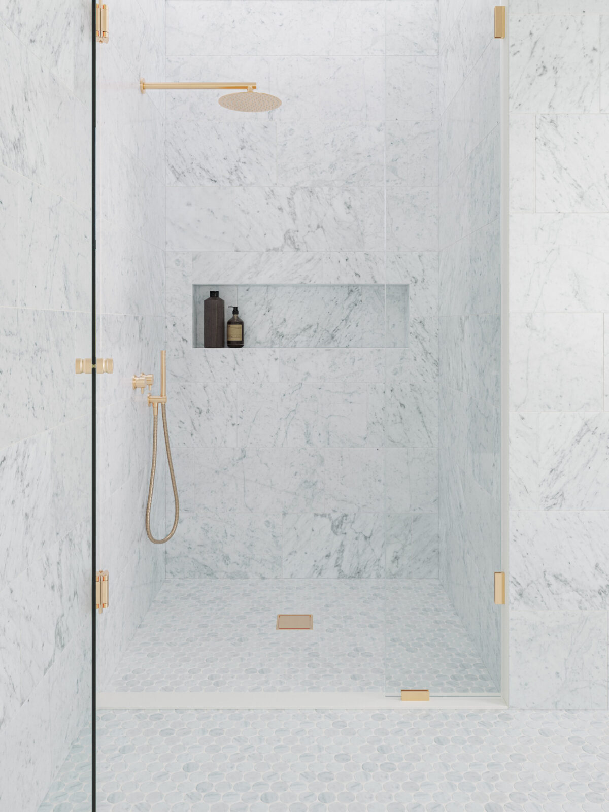 Monet White Carrara Mosaic 10 Honed - Image 2