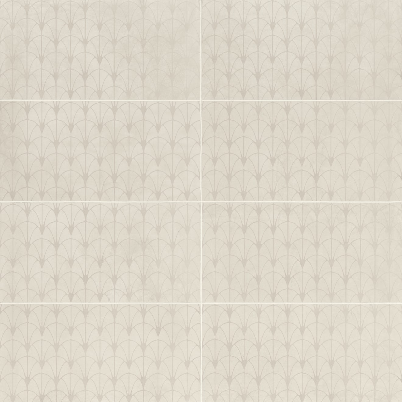 Wave 12" x 24" Honed Fan Deco Porcelain Tile in Ice