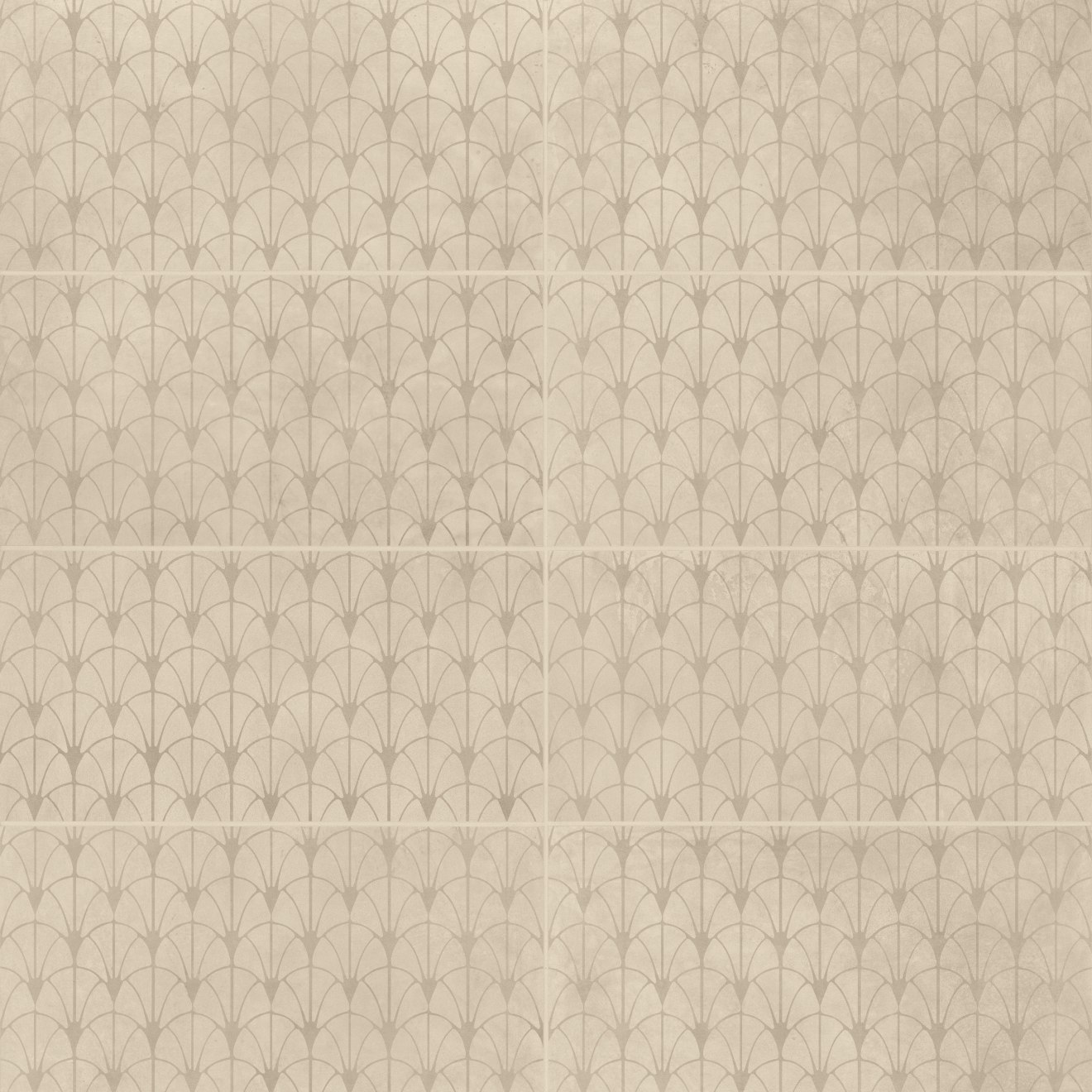 Wave 12" x 24" Honed Fan Deco Porcelain Tile in Sand