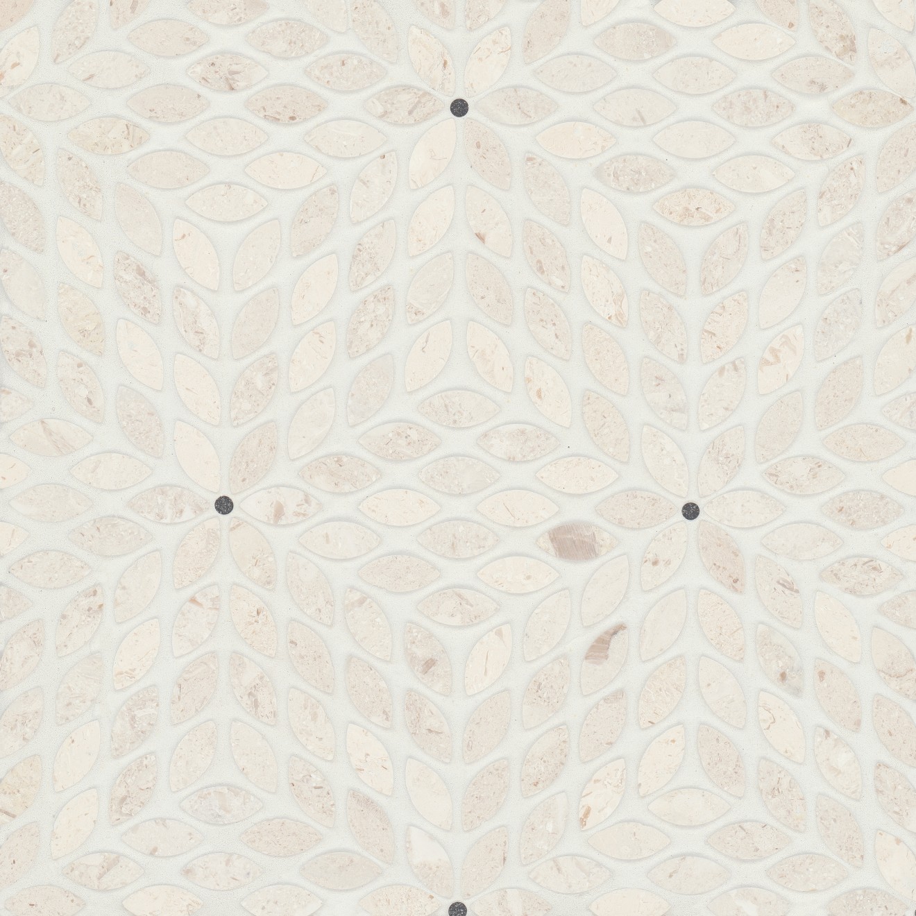 Celeste Honed Marble Blend Mosaic Tile in Myra Beige & Basalt