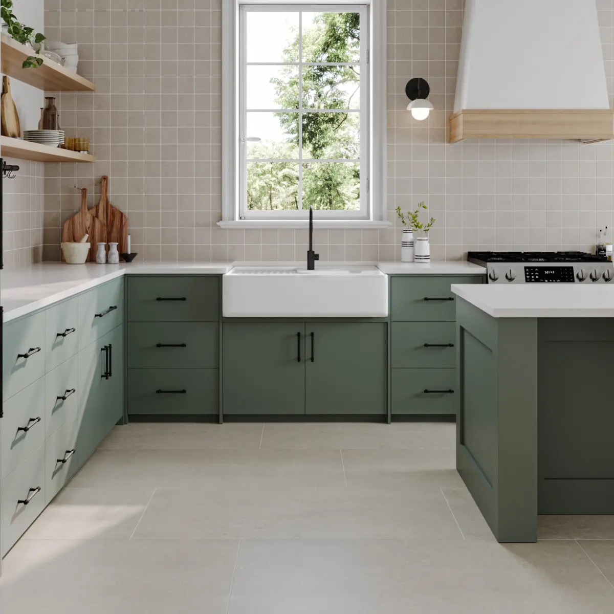 Thaddeus 24" x 48" Matte Porcelain Decorative Tile in Taupe - Image 2