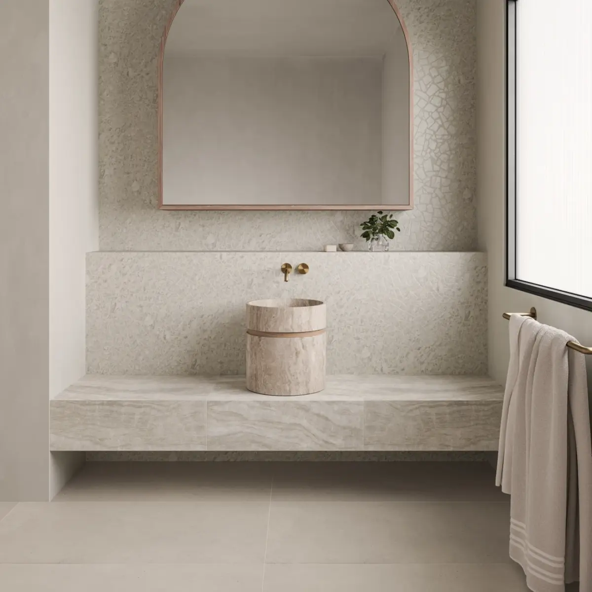Thaddeus 24" x 48" Matte R11 Anti-Slip Rated Porcelain Tile in Pearl - Image 3
