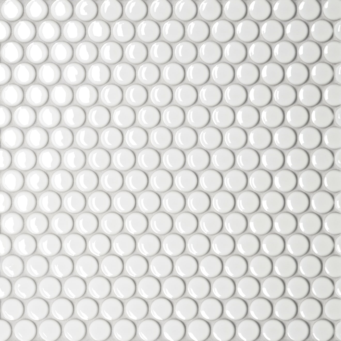 Le Cafe- 3/4 inch Penny Round Mosaic White Gloss