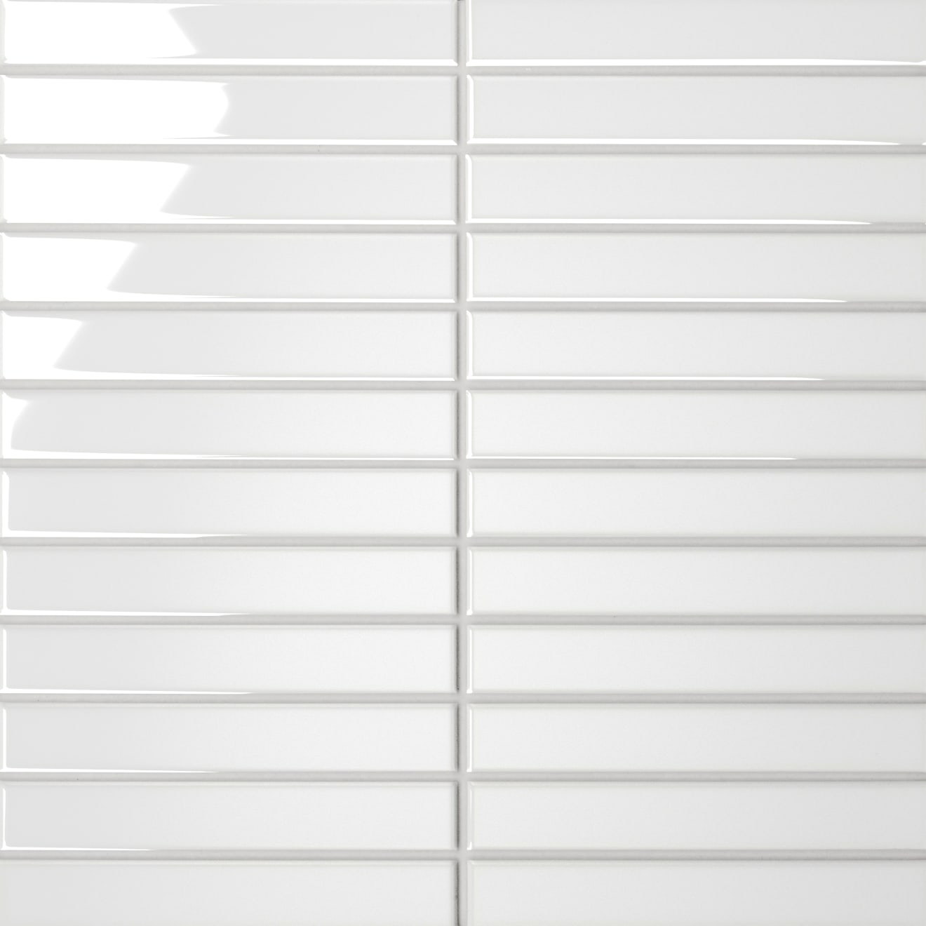Le Cafe- 1x6 Straight Stack Mosaic White Gloss