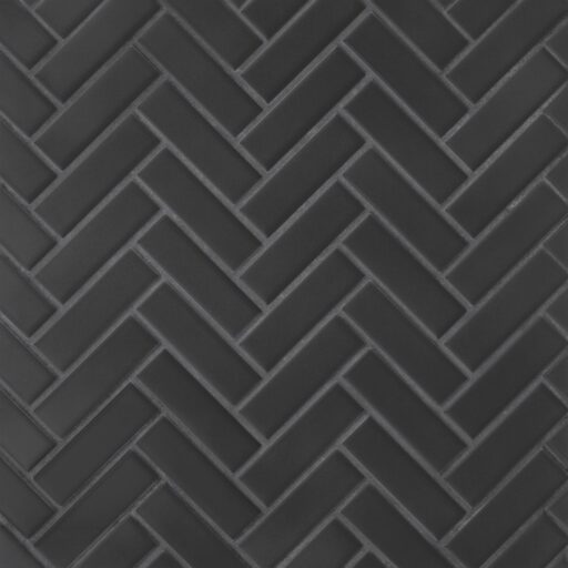 Le Cafe- 1x3 Herringbone Mosaic Black Matte