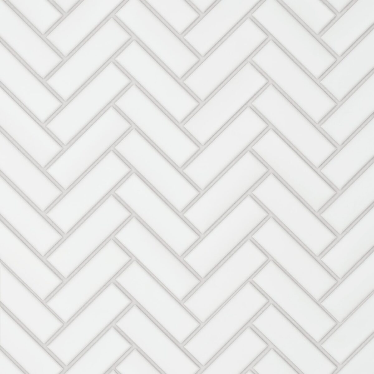 Le Cafe- 1x3 Herringbone Mosaic White Matte
