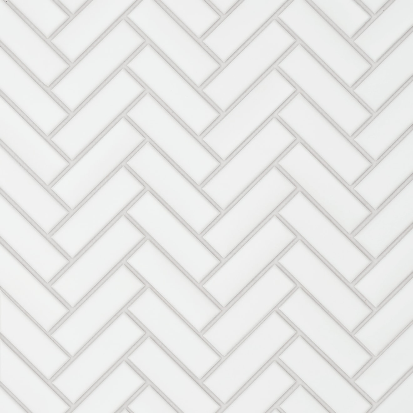 Le Cafe- 1x3 Herringbone Mosaic White Matte