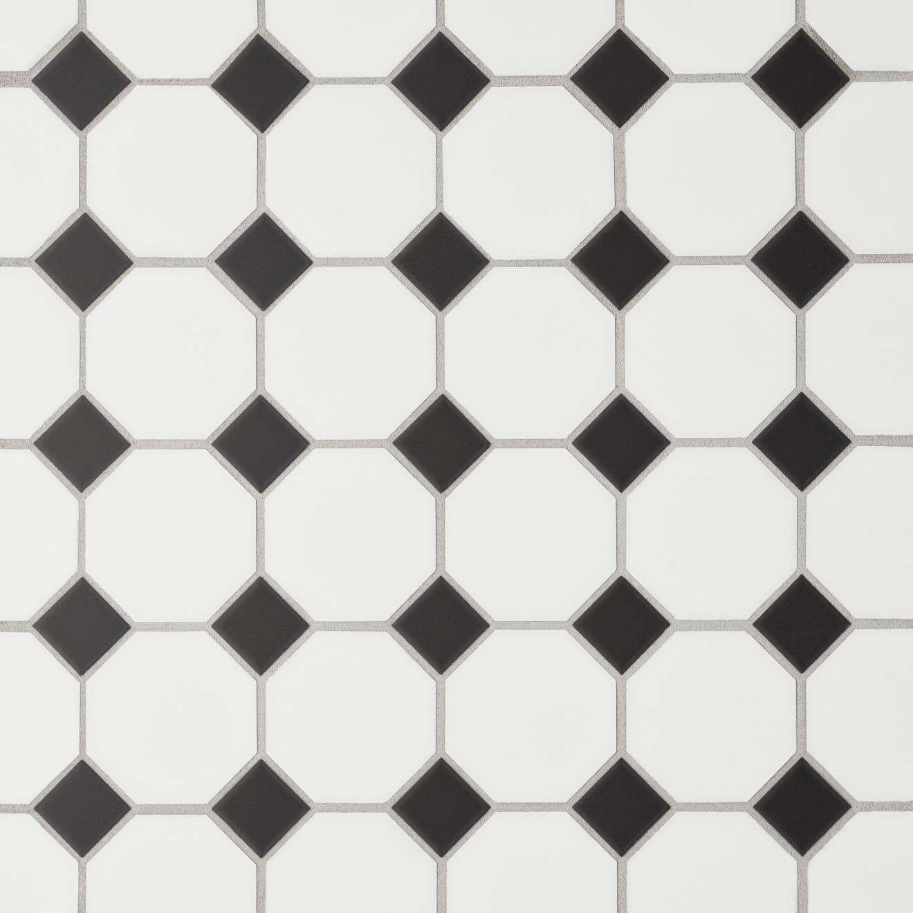 Le Cafe -Octagon Mosaic White/Black Matte