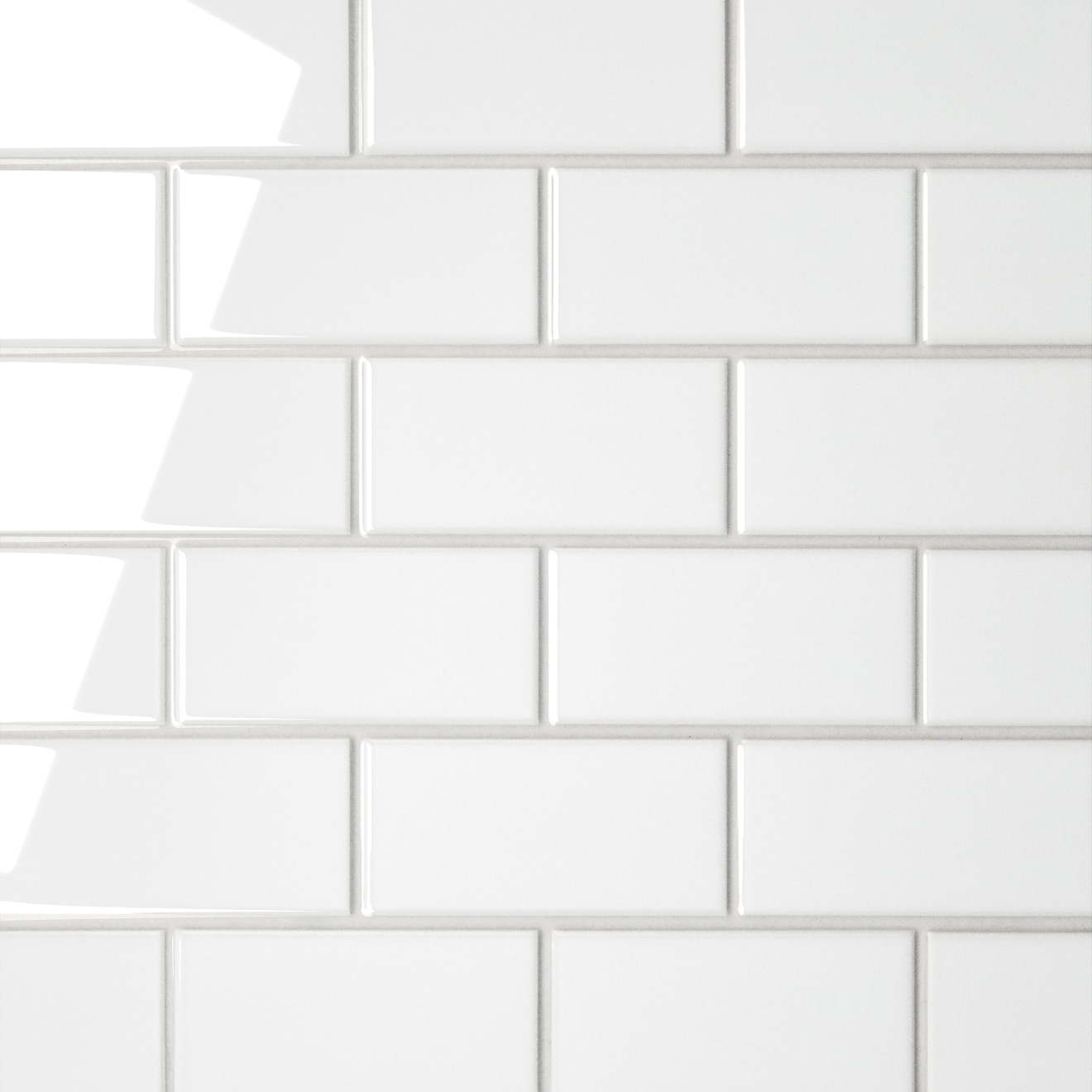 Le Cafe- 2x4 Off Set Mesh Mount Mosaic White Gloss