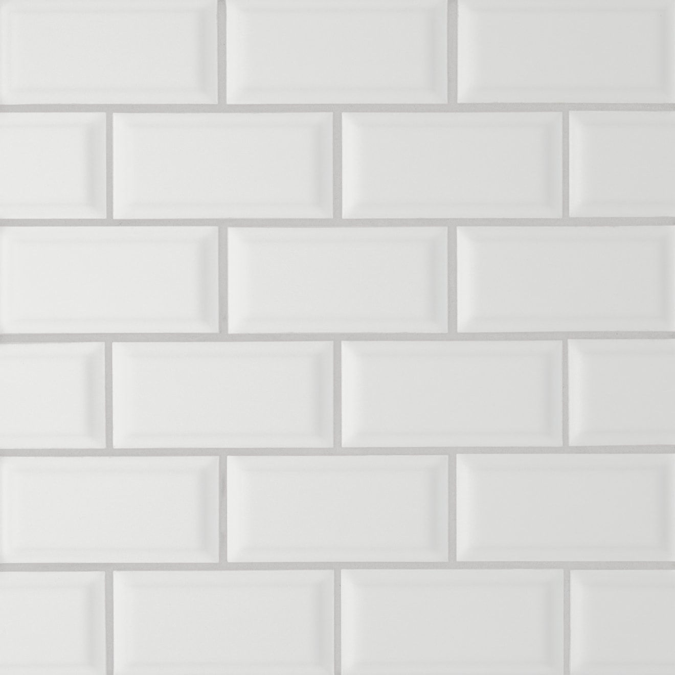 Le Cafe- 2x4 Bevel Off Set Mesh Mount Mosaic White Matte