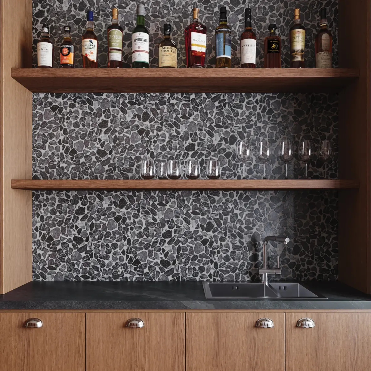Waterbrook Jumbo Sliced Pebble Mosaic in White - Image 2