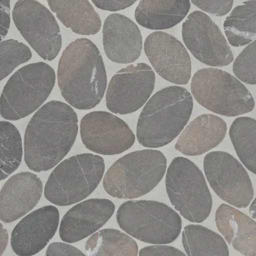 Waterbrook Jumbo Sliced Pebble Mosaic in Dark Grey
